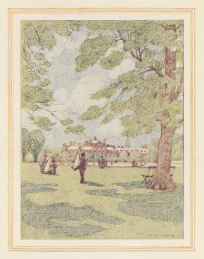 Kensington Palace from the Gardens by Nelson Dawson