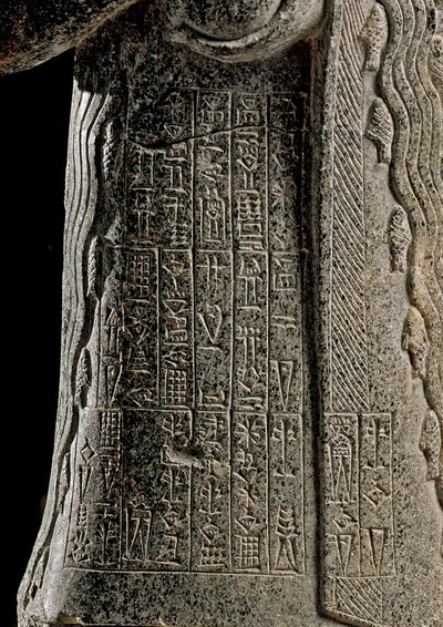 Sumerian Art: Detail of the Statue of Gudea, Prince of Lagash by Neo Sumerian Neo Sumerian