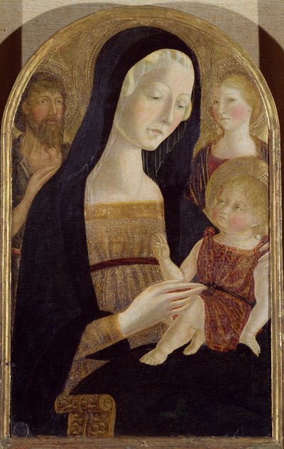 Madonna and Child with Saints John the Baptist and Mary Magdalene by Neroccio di (1447 1500) Landi