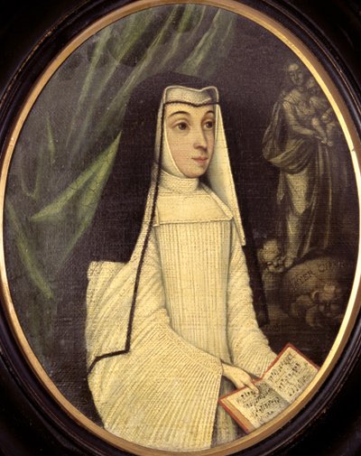 Mary Barbara Huddleston in the habit of a nun of the order of Augustinian Canonesses at the English Convent in Bruges by Netherlandish School