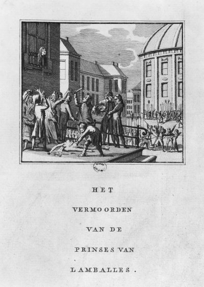 Mutilation of Marie Therese Louise de Savoie-Carignan, Princess of Lamballe on 3rd September 1792 by Netherlandish School