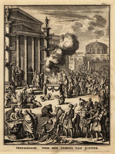 Sacrifice before the Temple of Jupiter in Rome by Netherlandish School
