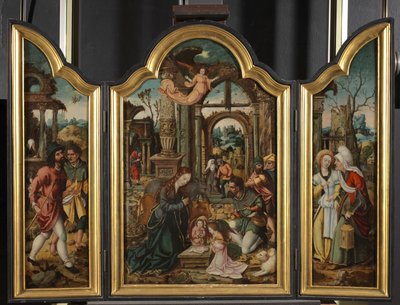 Triptych - Adoration of the Shepherds, 1535 by Netherlandish School