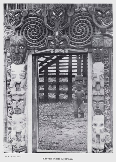 New Plymouth, New Zealand: Carved Maori Doorway by New Zealand Photographer