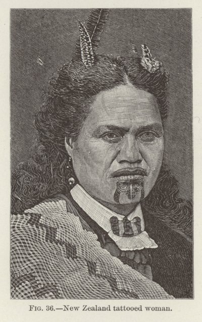 New Zealand Tattooed Woman by New Zealand School