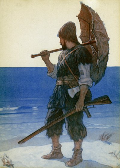 Illustration for Robinson Crusoe by Newell Convers (after) Wyeth