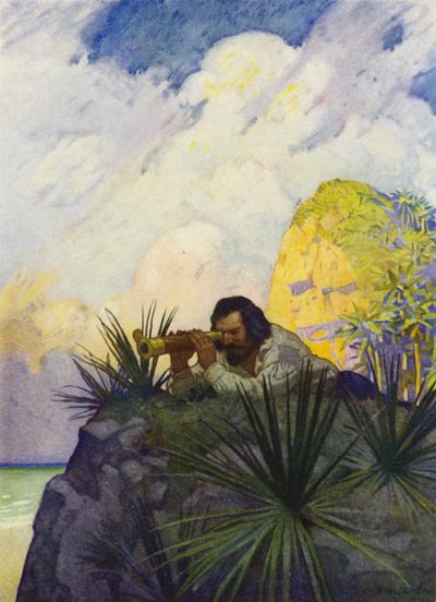 Illustration for Robinson Crusoe by Newell Convers (after) Wyeth
