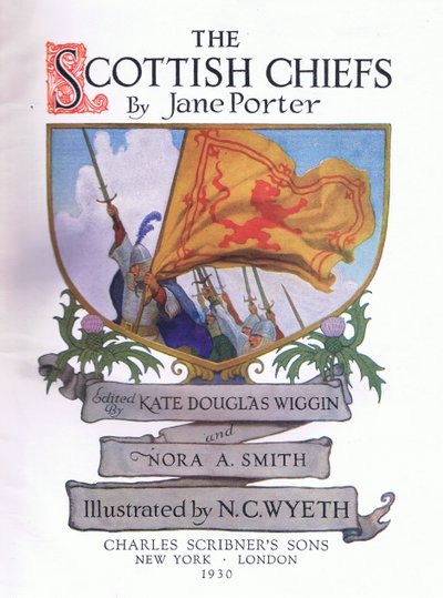 Title page design, from The Scottish Chiefs published by Charles Schribner