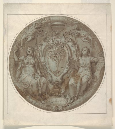 Design for a Tondo with Arms of Cardinal Giulio della Rovere by Niccolò Martinelli, called il Trometta