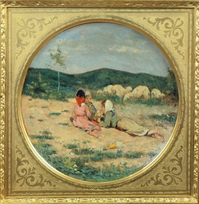 Plate Painted with Figures of Shepherds, by Niccolo Cannicci by Niccolo Cannicci