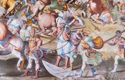 Detail of Fresco in the Hall of Battles of the 1431 Battle of La Higueruela by Niccolo Granello