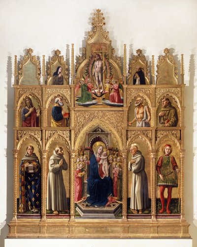 Madonna Enthroned with Child, Angels and Saints (Cagli Polyptych) by Niccolo di Liberatore