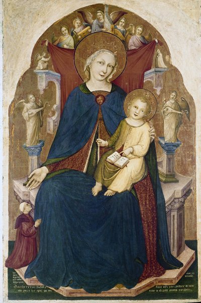 Madonna Enthroned with Child and Two Devotees by RC