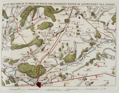 Map of that part of St. Omer on which the important battle of Agincourt was fought, illustration from 