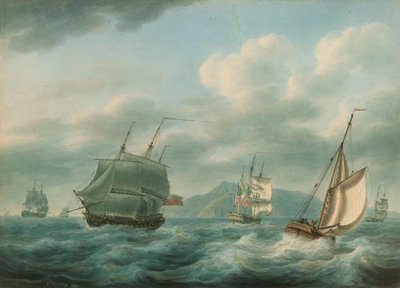 British Men-of-War in a Fresh Breeze by Nicholas Pocock