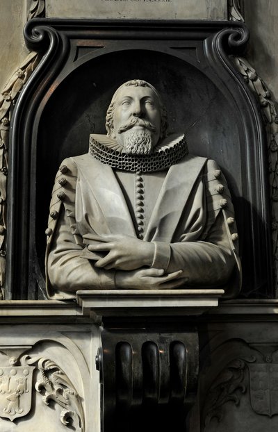 Memorial to Hugo Barker, 1632 by Nicholas Stone