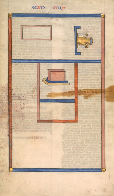 Floor Plan of the Tabernacle, one of six illustrated leaves from the Postilla by Nicholas of Lyra
