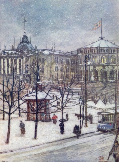 Norway: The Houses of Parliament (Storthing), Christiania by Nico Jungman