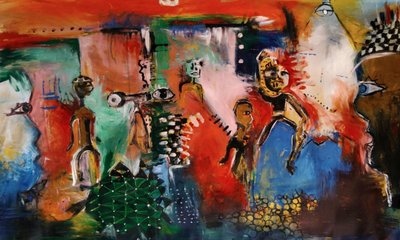 Vibrant Abstract People by Nico Phooko