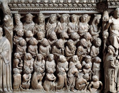 Last Judgment, the Elect (detail) by Nicola Pisano