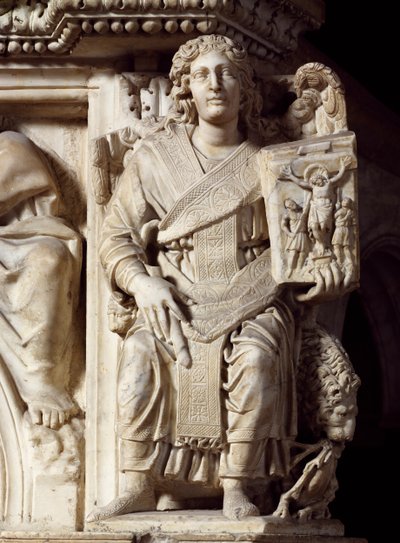 St John Baptist, corner statue from pulpit, Baptistery of St John by Nicola Pisano
