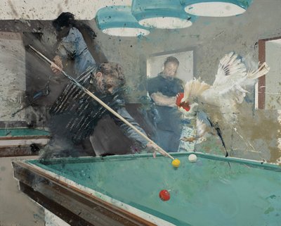 Billiards with rooster II by Nicola Pucci