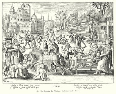 Joys of winter by Nicolaes de (after) Bruyn