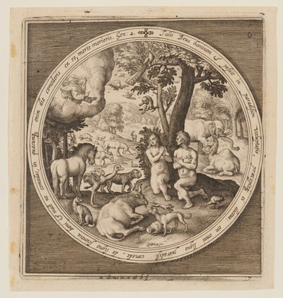 Adam and Eve in Paradise, from The Creation to the Expulsion from Paradise by Nicolaes de Bruyn