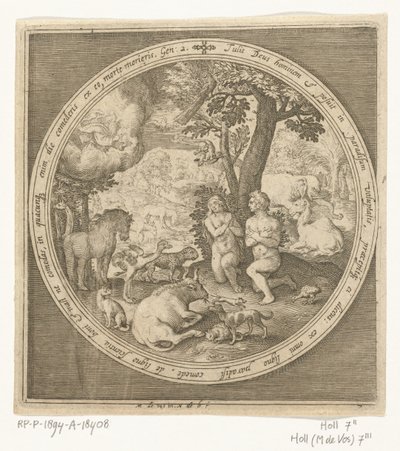 Adam and Eve in Paradise by Nicolaes de Bruyn