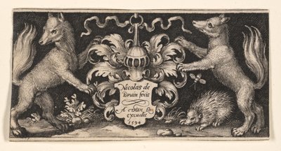 Title Plate with Two Foxes, from Fighting Chimeras and Scenes from Aesop