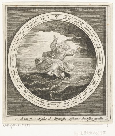Second Day of Creation: God Separates the Waters into Heaven and Sea by Nicolaes de Bruyn