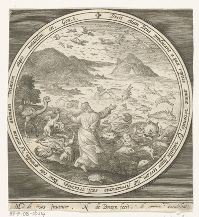 Fifth Day of Creation: God Creates Fish and Birds by Nicolaes de Bruyn