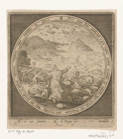 Fifth Day of Creation: God Creates Fish and Birds by Nicolaes de Bruyn