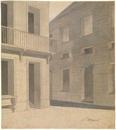 Ancient Street Scene. Presumably a Preliminary Work for the Terence Picture with the Listening Chremes by Nicolai Abildgaard