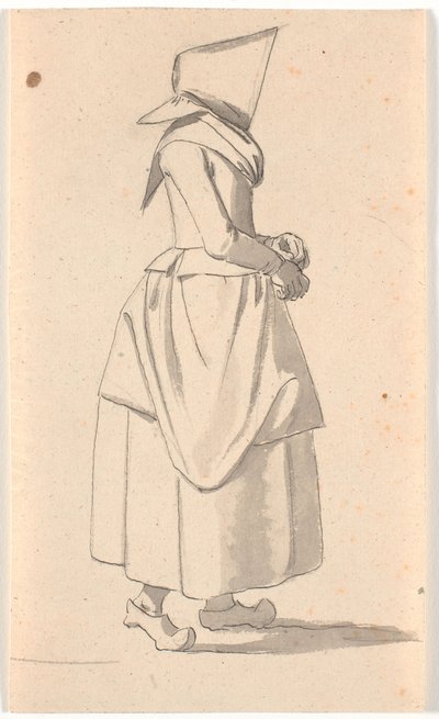 A Peasant Woman Walking in Profile to the Right, with a Large Bundle on Her Head by Nicolai Abildgaard