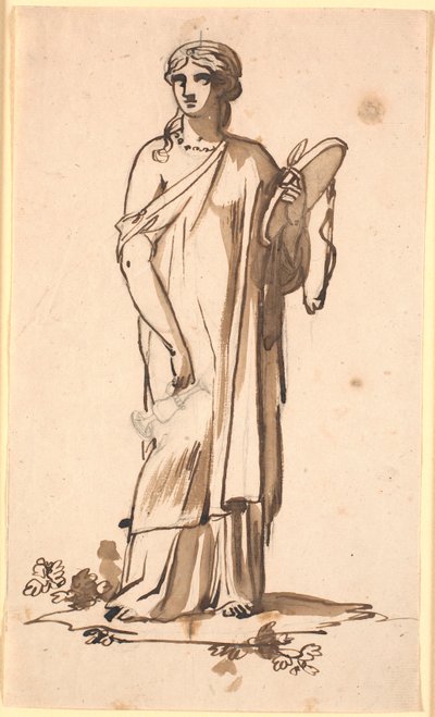 A Female Figure with a Jug in Her Right Hand by Nicolai Abildgaard
