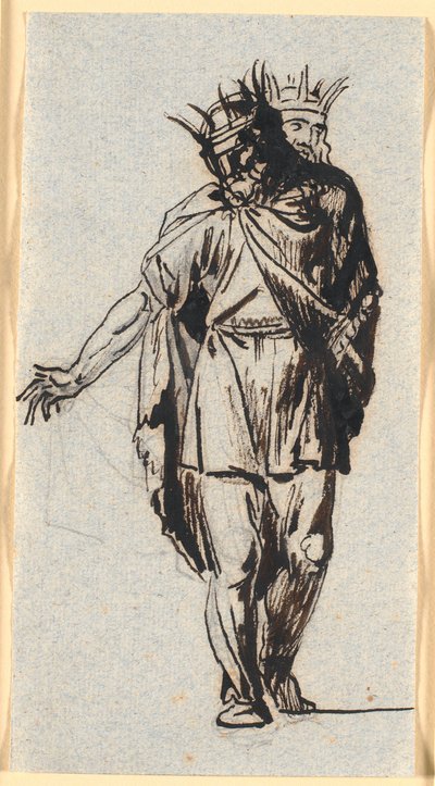 An Old Norse (?) King Figure, Standing with Crown on Head by Nicolai Abildgaard