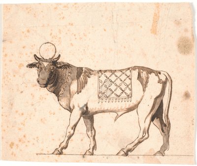Depiction of an Antique Apis, Facing Left with Head Turned Front by Nicolai Abildgaard