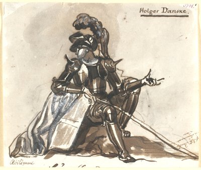 Holger Danske Sitting in Armor by Nicolai Abildgaard