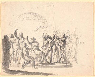 Composition with Seated King Surrounded by Naked Figures by Nicolai Abildgaard