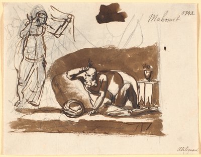 Muhammad, Sitting Among Cushions, with a Female Figure to the Left by Nicolai Abildgaard