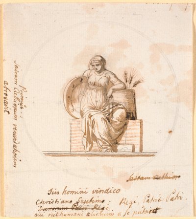 Seated Allegorical Female Figure by Nicolai Abildgaard