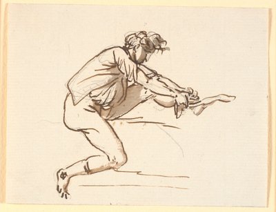 Seated Man Putting on a Sock by Nicolai Abildgaard