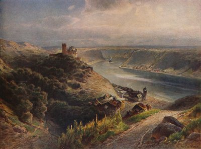 Katz Castle Overlooking Lorelei, 1923 by Nicolai Astudin