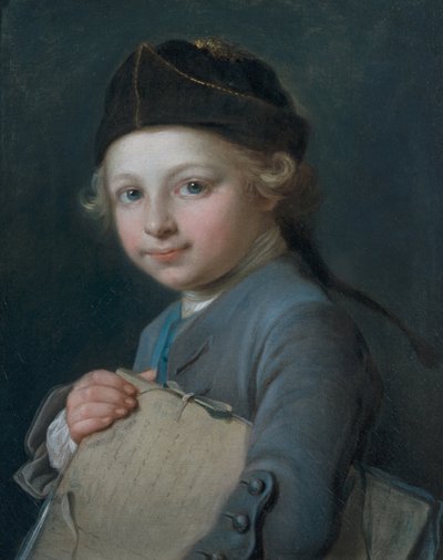 Portrait of a young boy with a Portfolio by Nicolas Bernard Lepicie