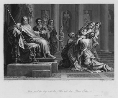 Esther Before Ahasuerus (engraving) by Nicolas (after) Poussin