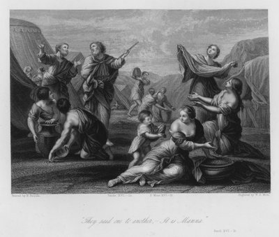 Gathering the Manna by Nicolas (after) Poussin