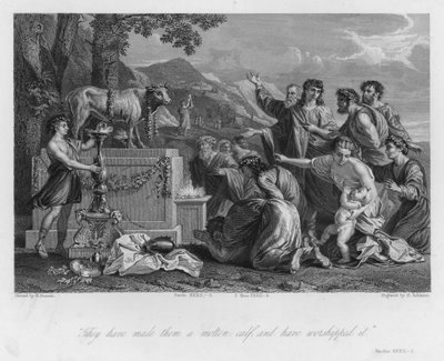 The Golden Calf, Exodus XXXII, 8 by Nicolas (after) Poussin
