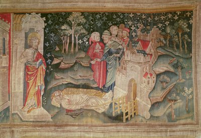 The Joy of Men Following the Death of the Two Witnesses, No. 32 from The Apocalypse of Angers, 1373-87 by Nicolas Bataille