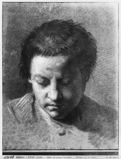 Head of a Young Man Looking Down by Nicolas Bernard Lepicie